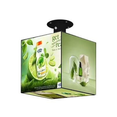Kapalı IP31 Demir Kabine Ticari LED Ekran 3D Küp LED Ekran Wifi Kontrolü
